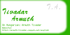 tivadar armuth business card